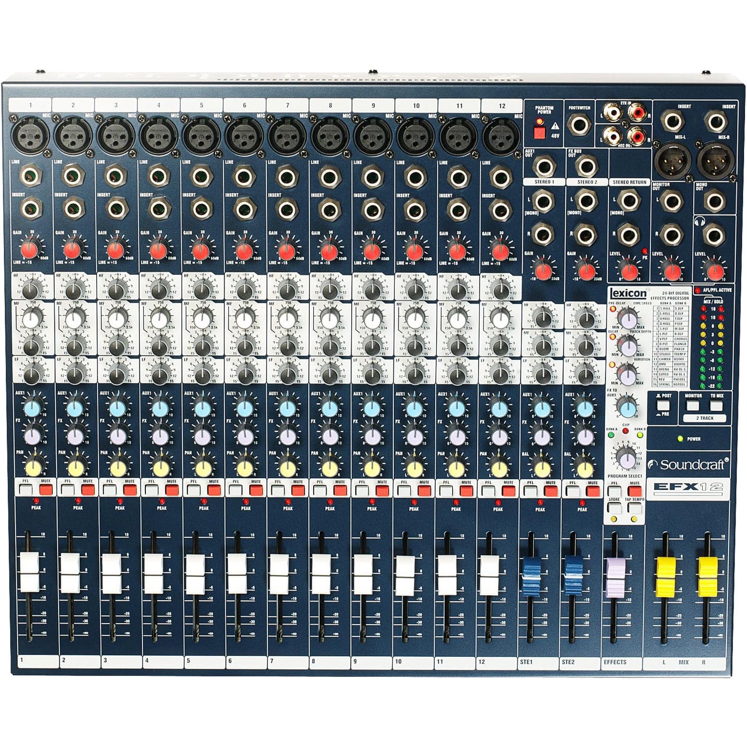 Soundcraft EFX12 12in/2out Low-Cost, High-Performance Lexicon Effects Mixers
