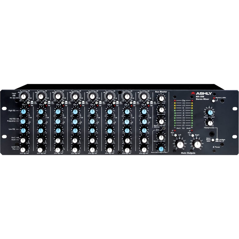 Ashly MX-508 Rackmount 8-Channel Stereo Mic/Line Mixer with EQ
