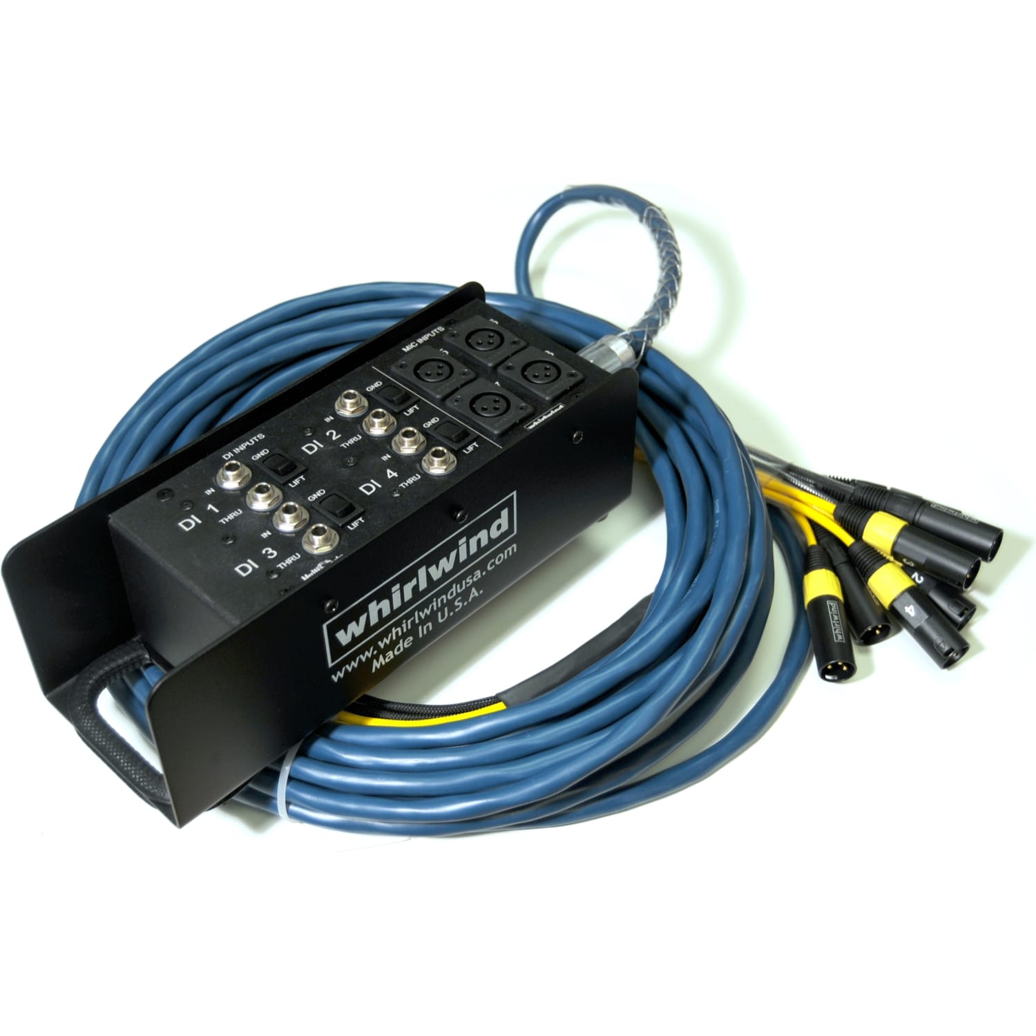 Whirlwind MultiSnake Medusa Box to Fan Snake, 4 Mic Lines, 4 DI Lines