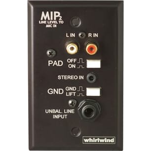 Whirlwind MIP2B 1 Gang Media Input Plate with 3.5mm TRS, Dual RCA, 1/4" Speaker (Black)