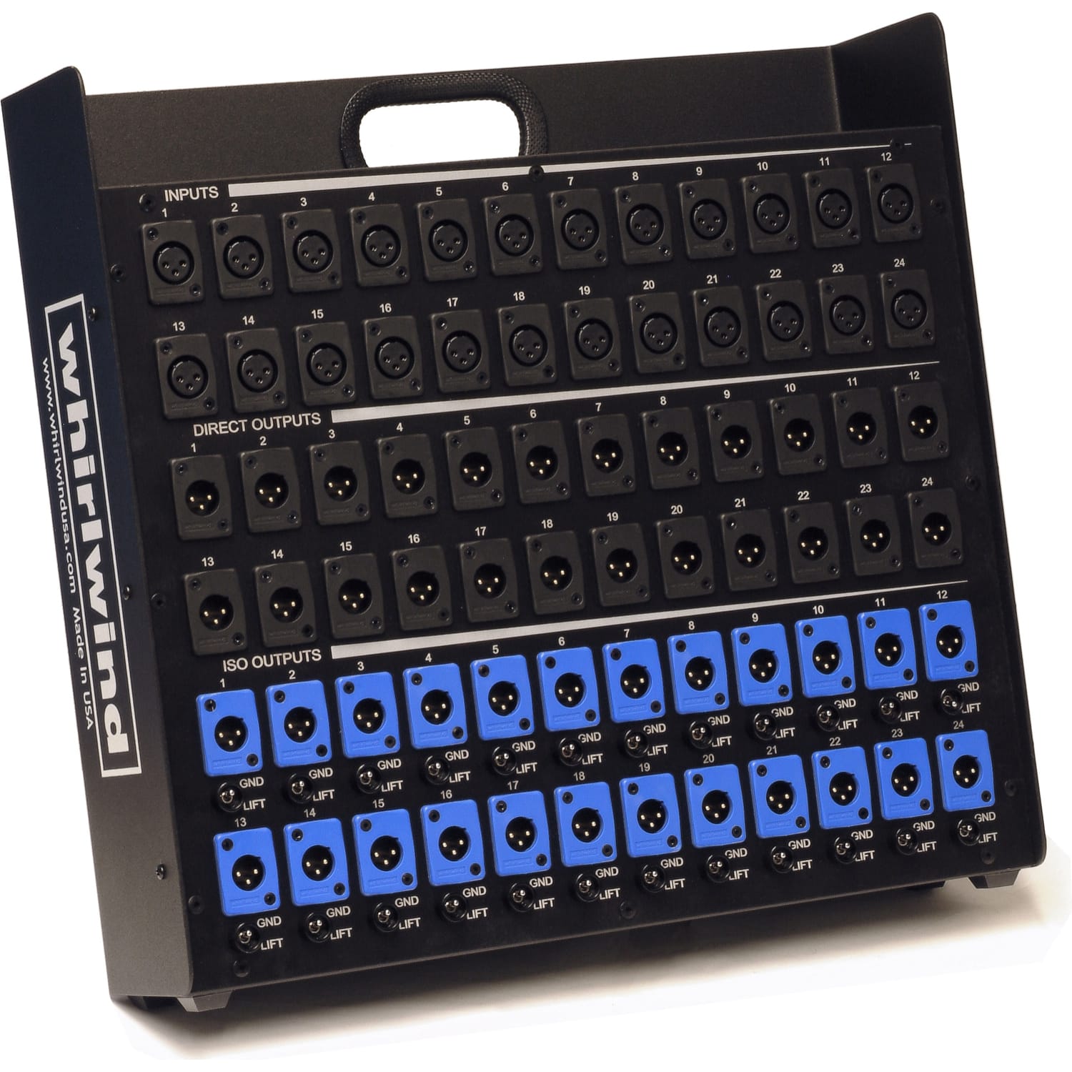 Whirlwind SB24T11G Stage Box Splitter 24 XLRF Ins 48 XLRM Outs (24P/24ISO) with Ground Lift Switch
