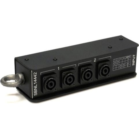 Whirlwind SBNL14442 SpeakOn Splitter 1 NL4 to (4) NL4 Wired 2-Pole In Pairs