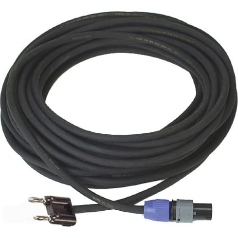 Whirlwind SPKR450G16 Speaker Cable NL4 SpeakOn to Dual Banana Connector (16 AWG, 50')