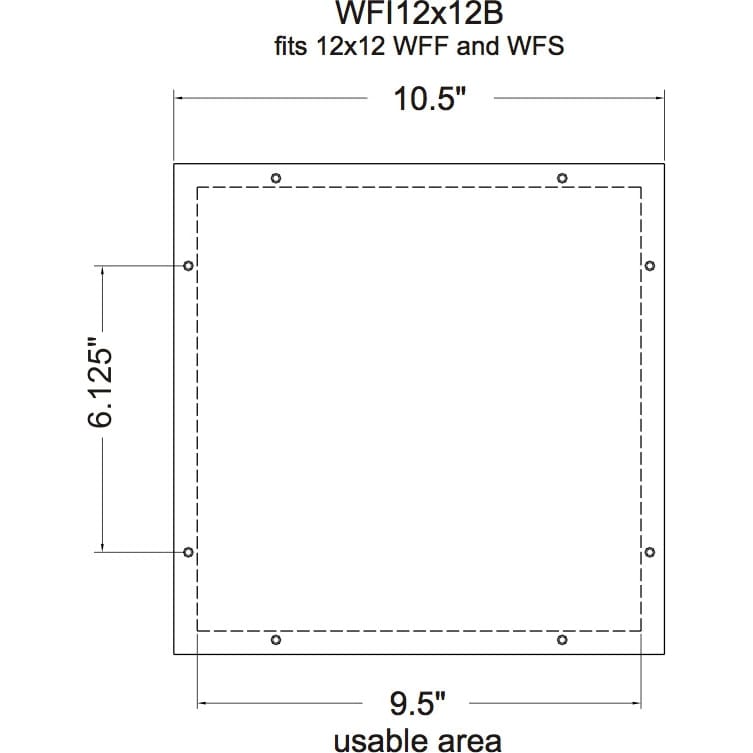 Whirlwind WFI12x12B Wall Frame Insert Panel for WFF12x12 and WFS 12x12