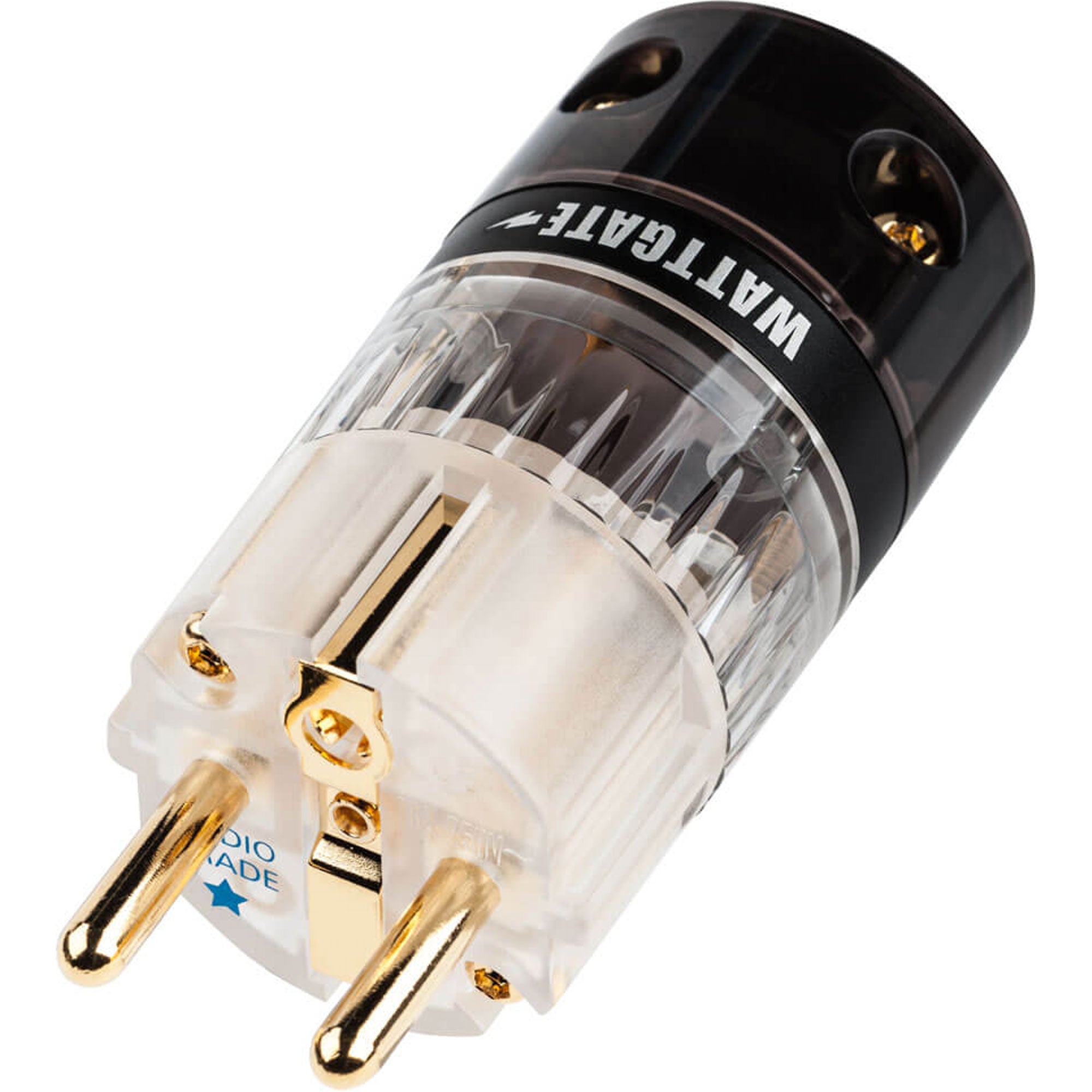 Wattgate 390 AU evo Gold Plated Audio Grade European Schuko AC Power Connector (Clear/Smoke)