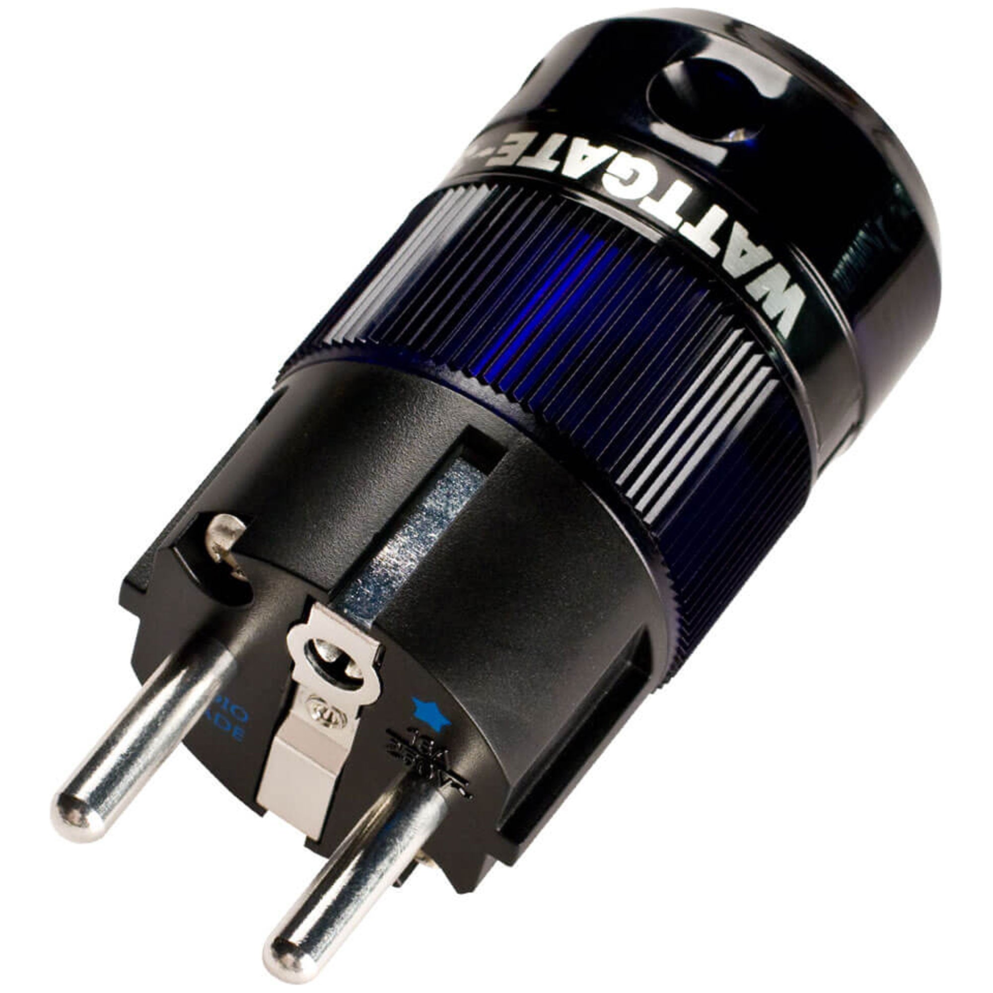 Wattgate 390i Ag Silver Plated Audio Grade European Schuko AC Power Connector (Blue)