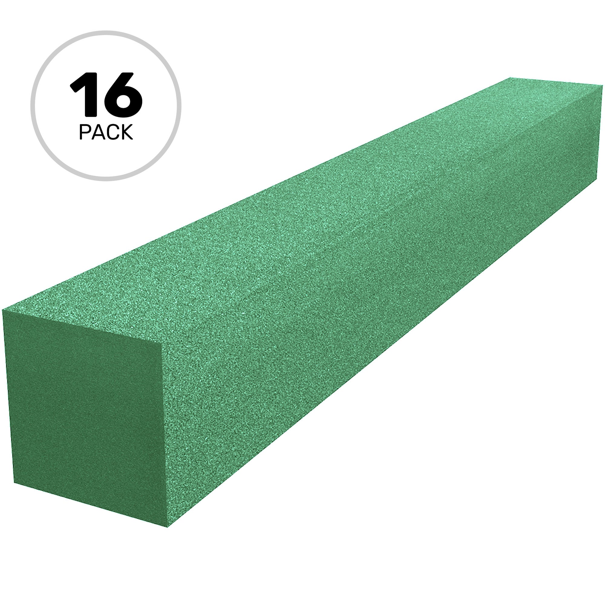 Performance Audio 3" x 3" x 24" Corner Fill Acoustic Foam Block (Forest Green, 16 Pack)