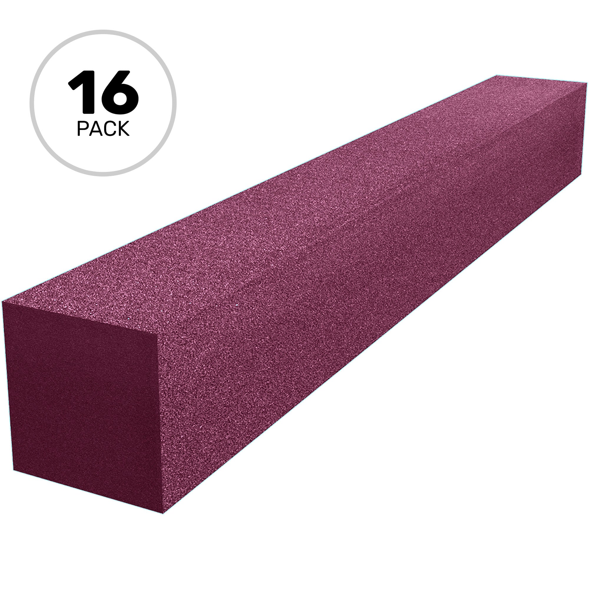 Performance Audio 3" x 3" x 24" Corner Fill Acoustic Foam Block (Plum, 16 Pack)