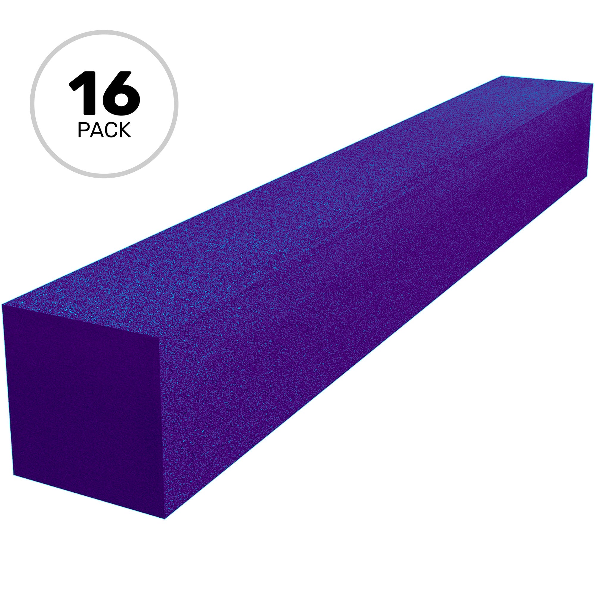 Performance Audio 3" x 3" x 24" Corner Fill Acoustic Foam Block (Purple, 16 Pack)
