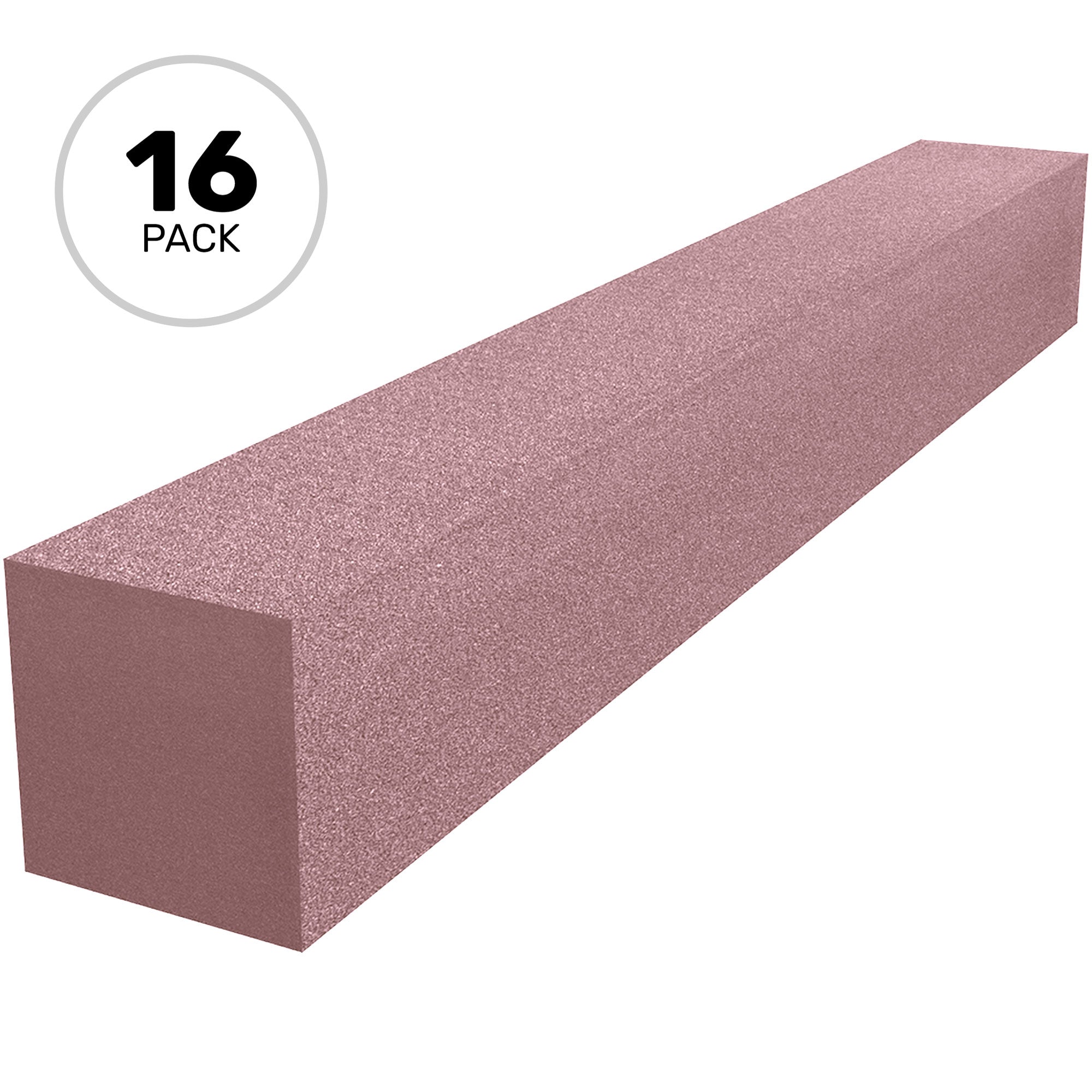Performance Audio 3" x 3" x 24" Corner Fill Acoustic Foam Block (Rosy Beige, 16 Pack)