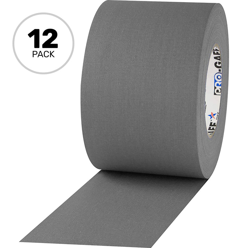 ProTapes Pro Gaff Premium Matte Cloth Gaffers Tape 4" x 55yds (Grey, Case of 12)