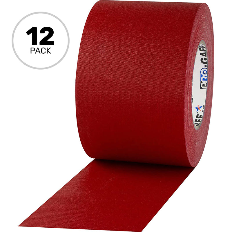 ProTapes Pro Gaff Premium Matte Cloth Gaffers Tape 4" x 55yds (Red, Case of 12)