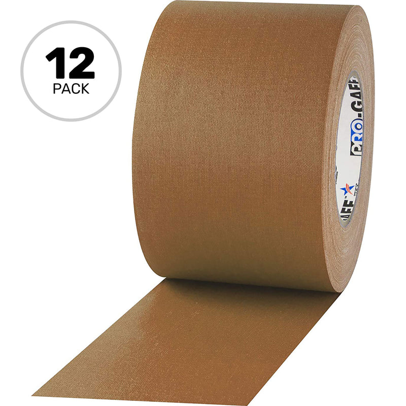 ProTapes Pro Gaff Premium Matte Cloth Gaffers Tape 4" x 55yds (Tan, Case of 12)