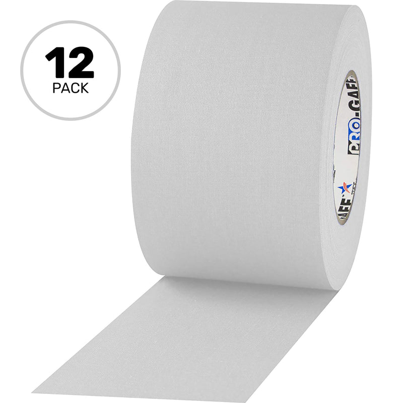 ProTapes Pro Gaff Premium Matte Cloth Gaffers Tape 4" x 55yds (White, Case of 12)