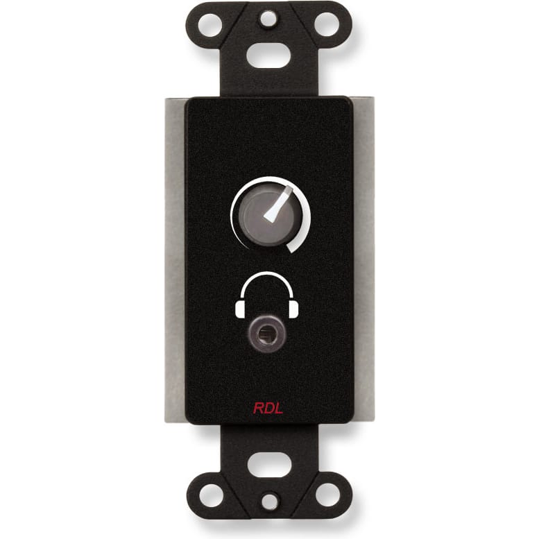 RDL DB-HA1A Format-A Stereo Headphone Amplifier on Decora Plate (Black)