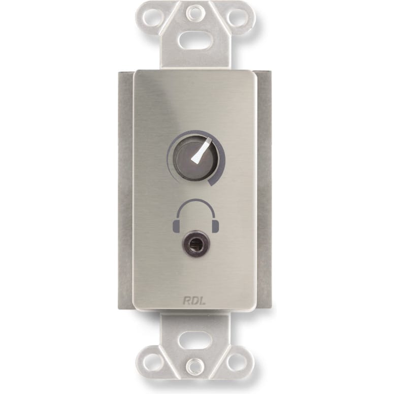 RDL DS-HA1A Format-A Stereo Headphone Amplifier on Decora Plate (Stainless Steel)