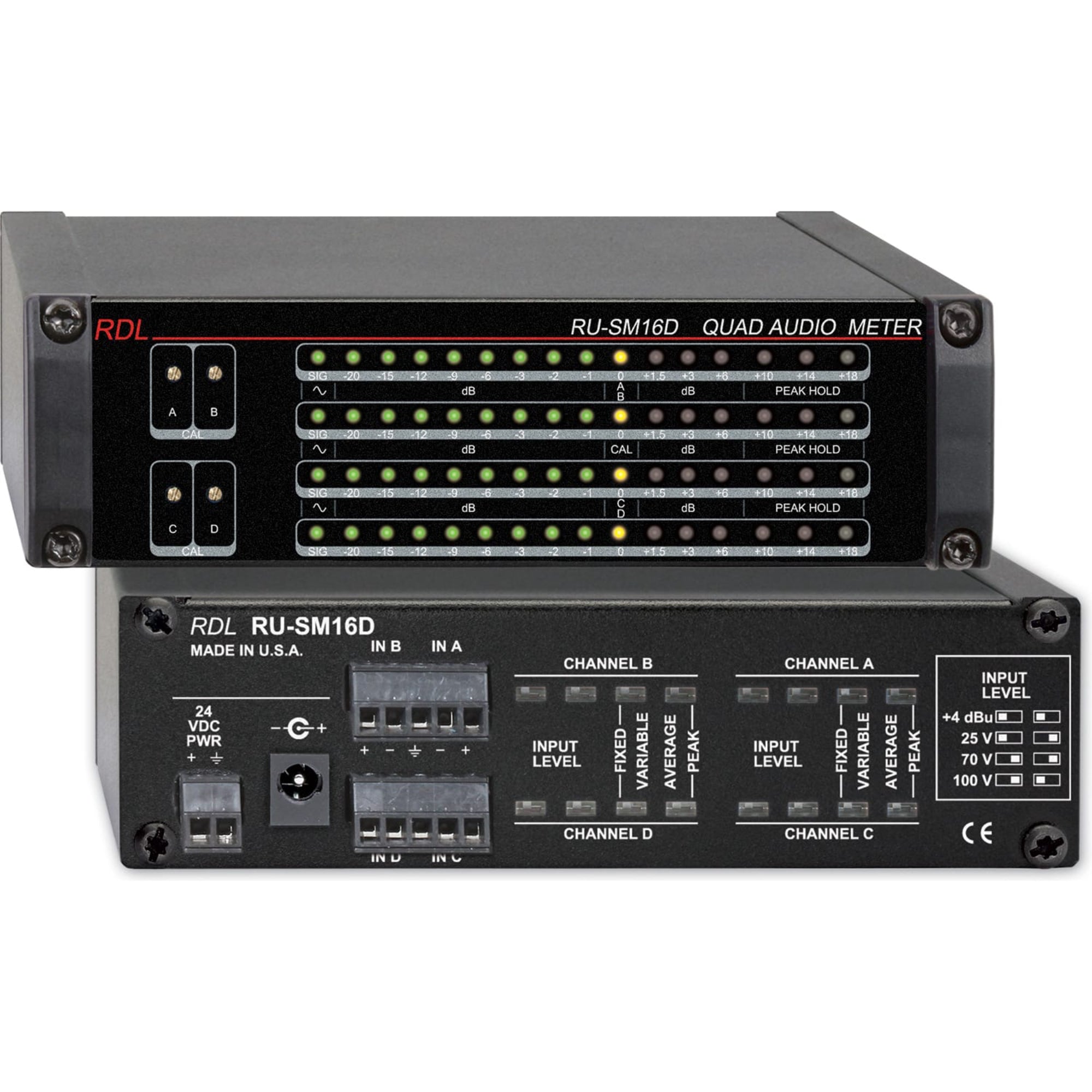 RDL RU-SM16D 4 Channel Audio Meter