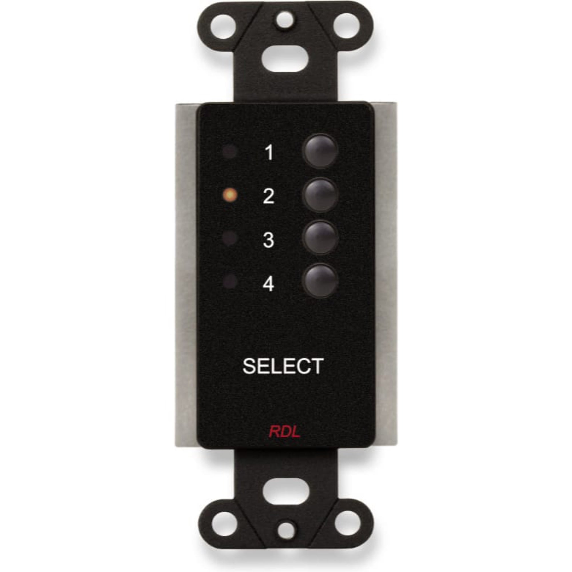 RDL DB-RC4RU 4 Channel Remote Control on Decora Plate (Black)