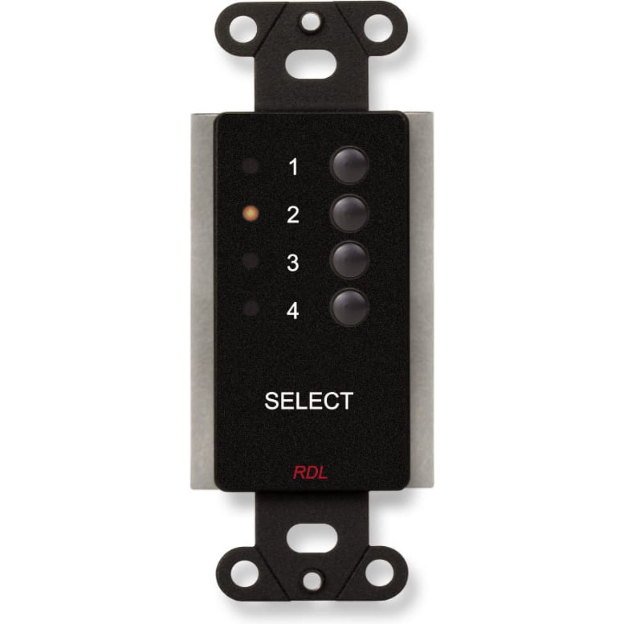 RDL DB-RC4ST 4 Channel Remote Control for ST-SX4 on Decora Plate (Black)