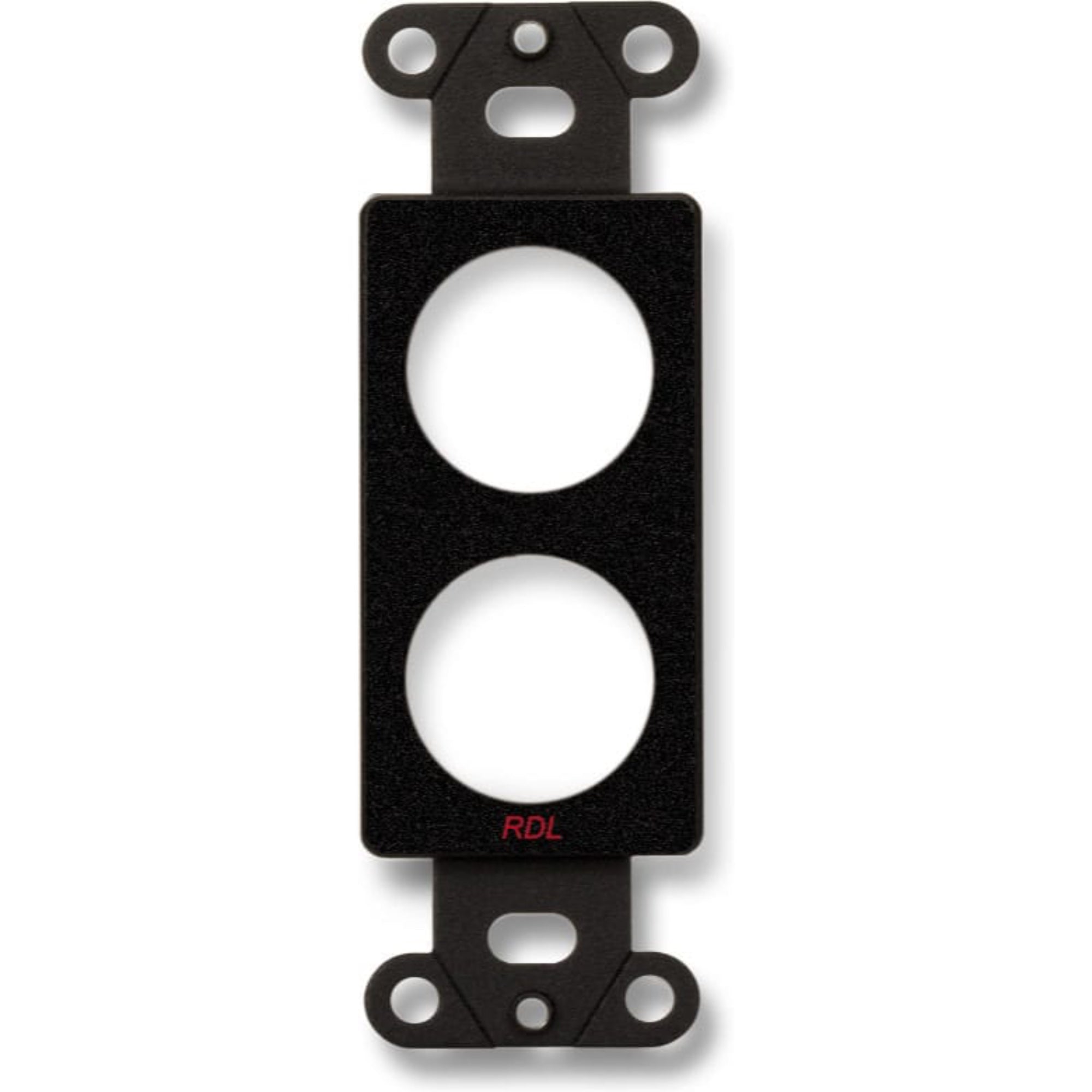 RDL DB-D2 Decora Plate Punched for Dual Neutrik D-Shape Connectors (Black)