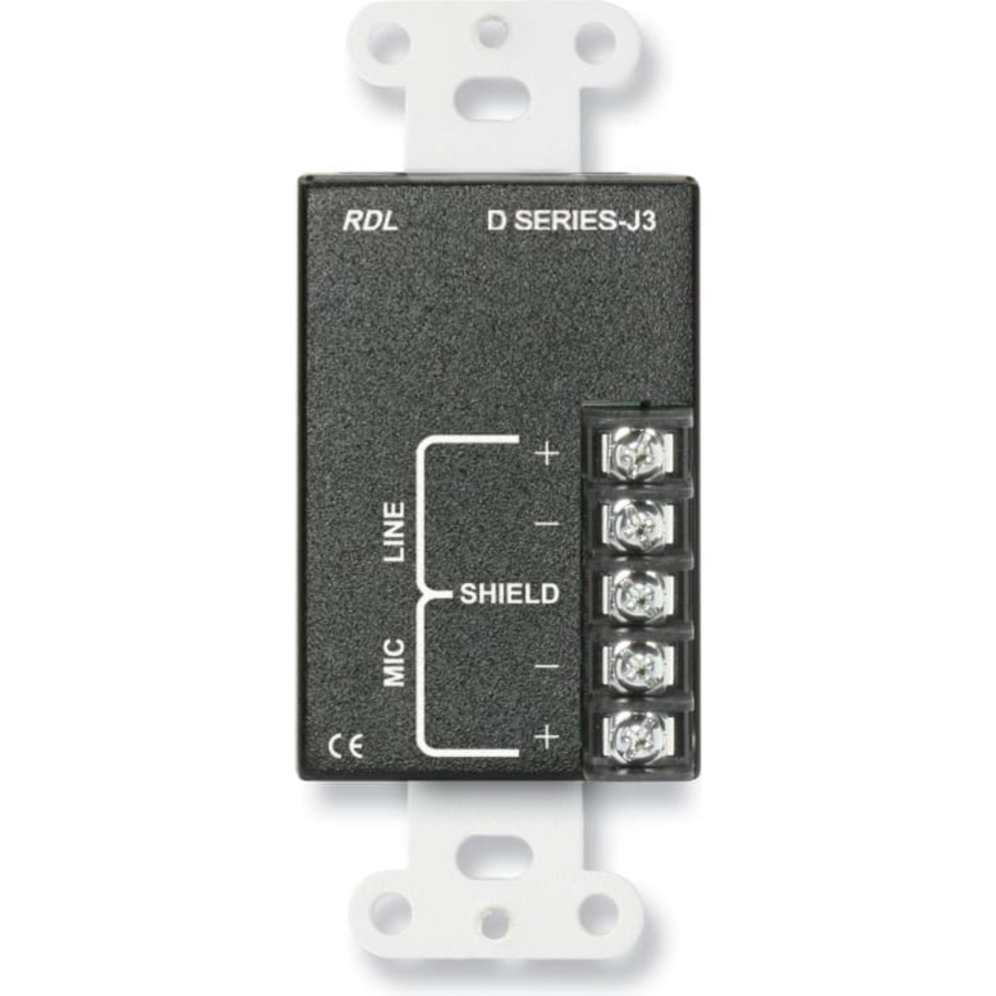RDL DB-J3 Mic/Line XLR & RCA Input Assembly on Decora Plate (Black)