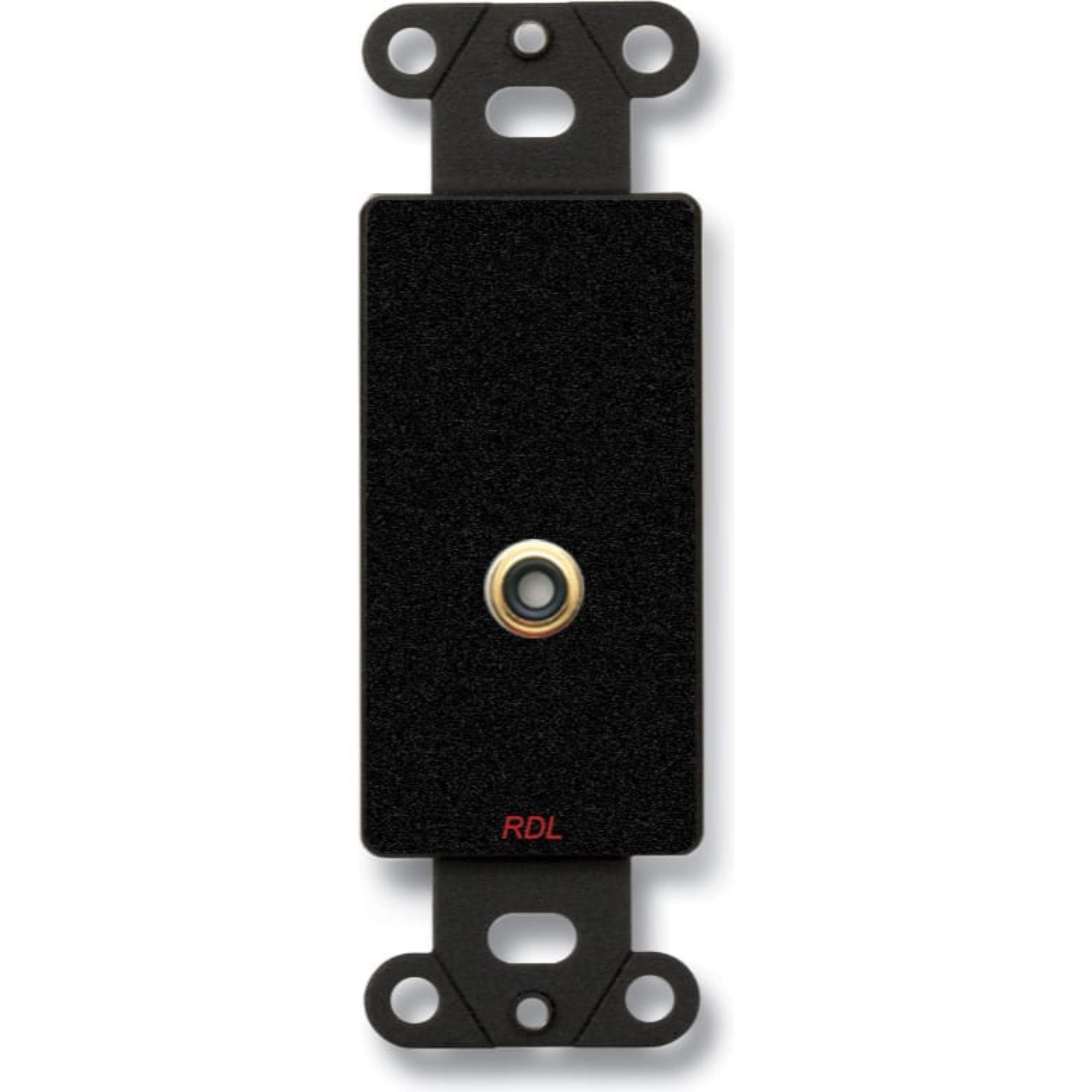 RDL DB-PHN1 Single RCA Jack on Decora Wall Plate on Decora Plate (Black)