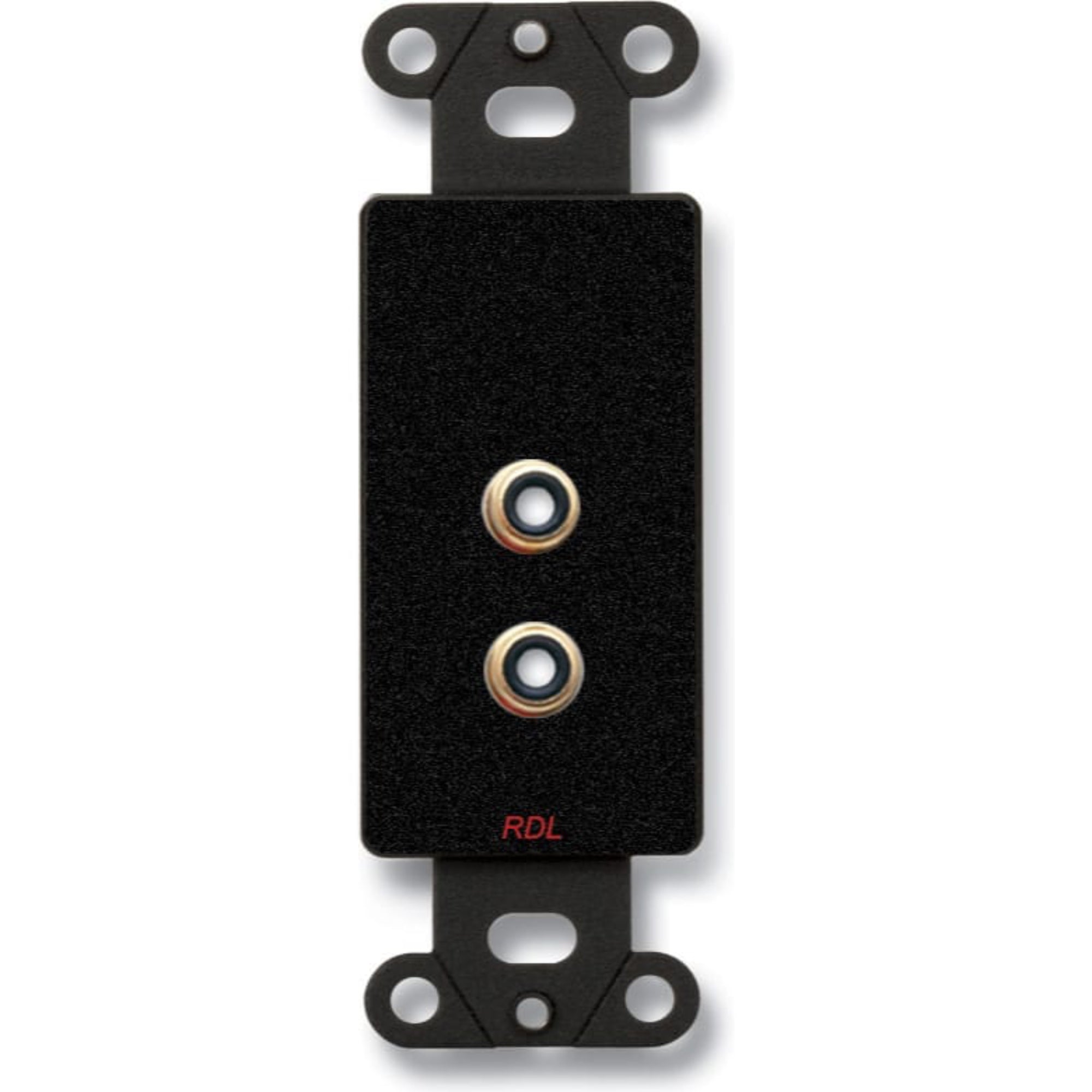 RDL DB-PHN2 Dual RCA Jacks Solder Type on Decora Plate (Black)