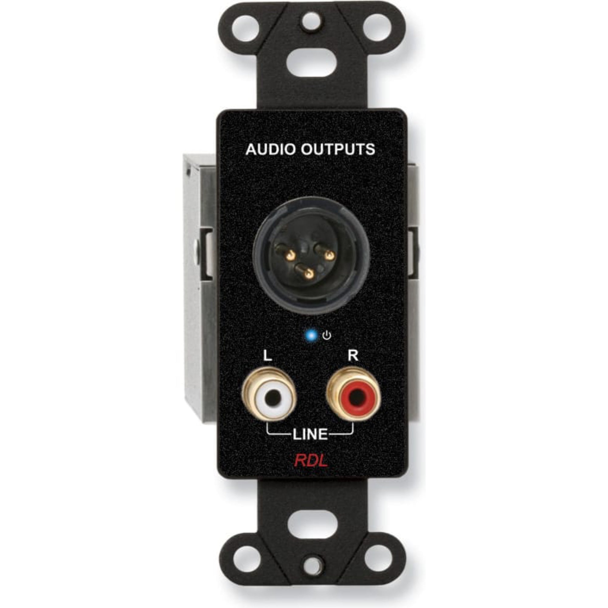 RDL DB-TPR3A Active Three-Pair Receiver on Decora Plate (Black)