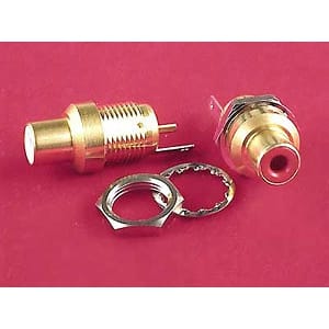 Canare RJ-R 75 Ohm RCA Jack to Solder Bulkhead Connector (Red)