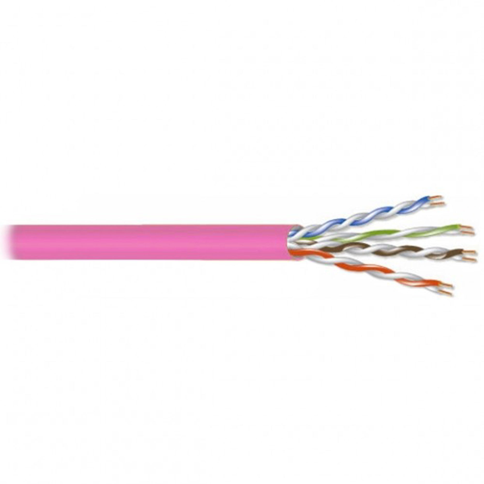 West Penn 254245EZ Plenum 24AWG 4-Pair Unshielded Cat 5e UTP Ethernet Cable (Pink, 1000' Roll)