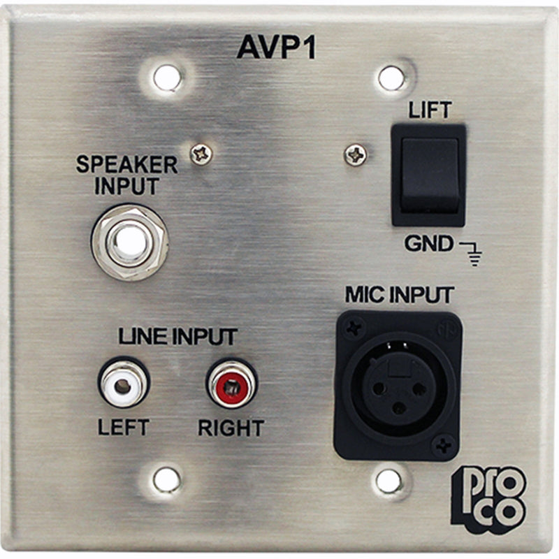 RapcoHorizon Pro Co AVP1 Audio Visual Passive Interface Wallplate (Stainless Steel)