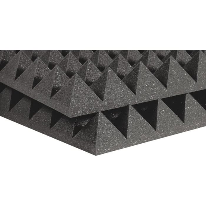Performance Audio 24" x 48" x 2" Pyramid Acoustic Foam Panel (Charcoal)
