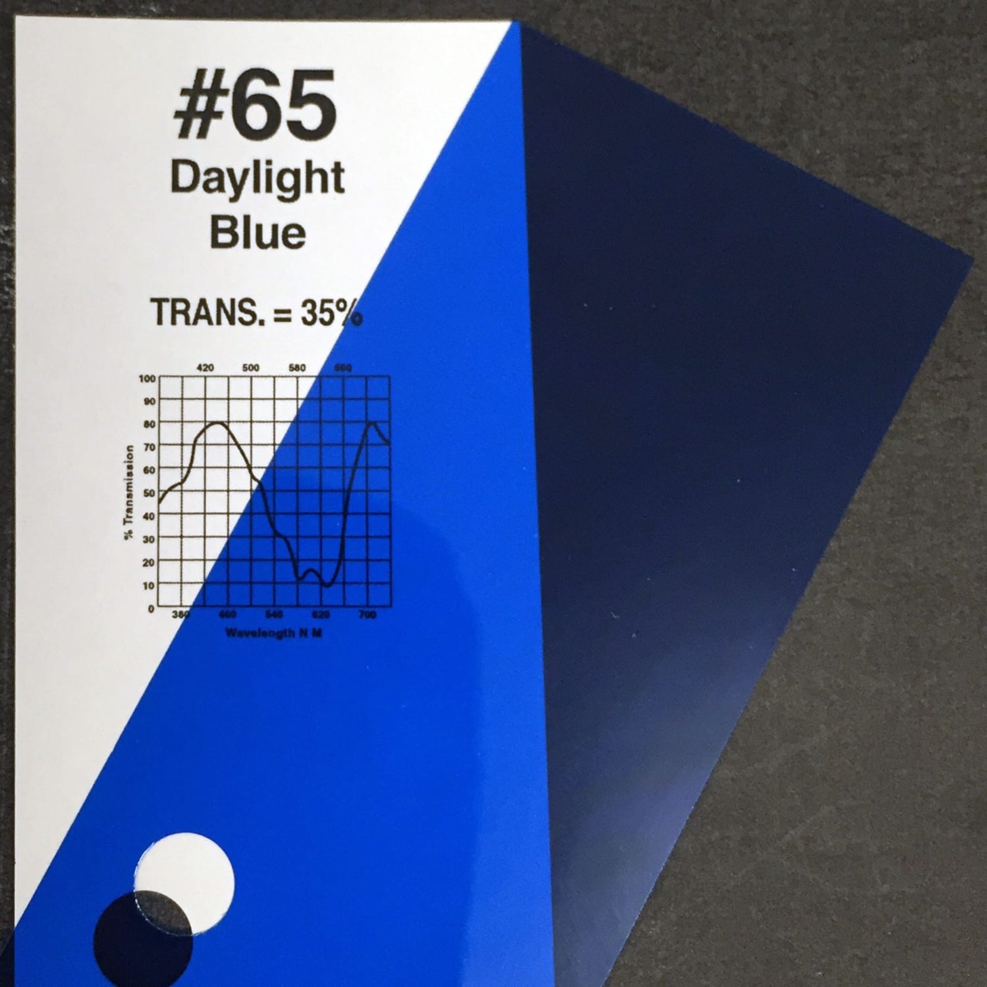 Rosco #65 Roscolux Cinegel Filter Gel Daylight Blue (20" x 24" Sheet)