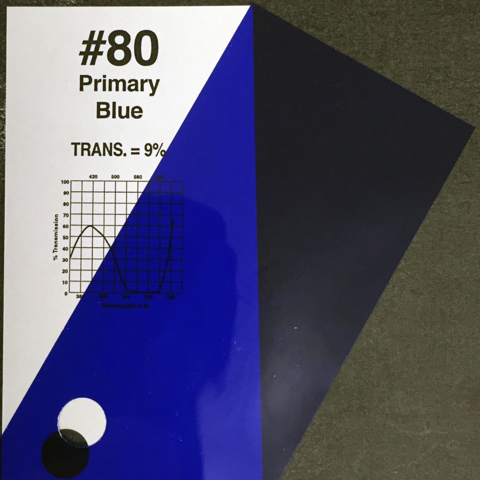 Rosco #80 Roscolux Cinegel Filter Gel Primary Blue (24" x 25' Roll)