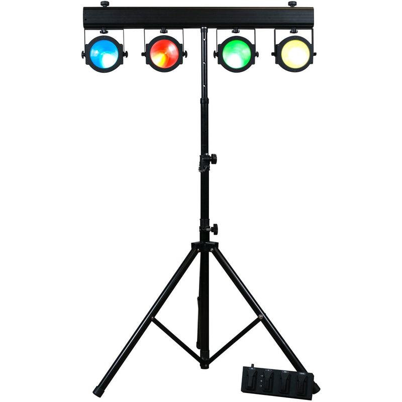 American DJ Dotz TPar System with 4 LED Par Wash Lights, Remote, Stand, Foot Controller and Bags