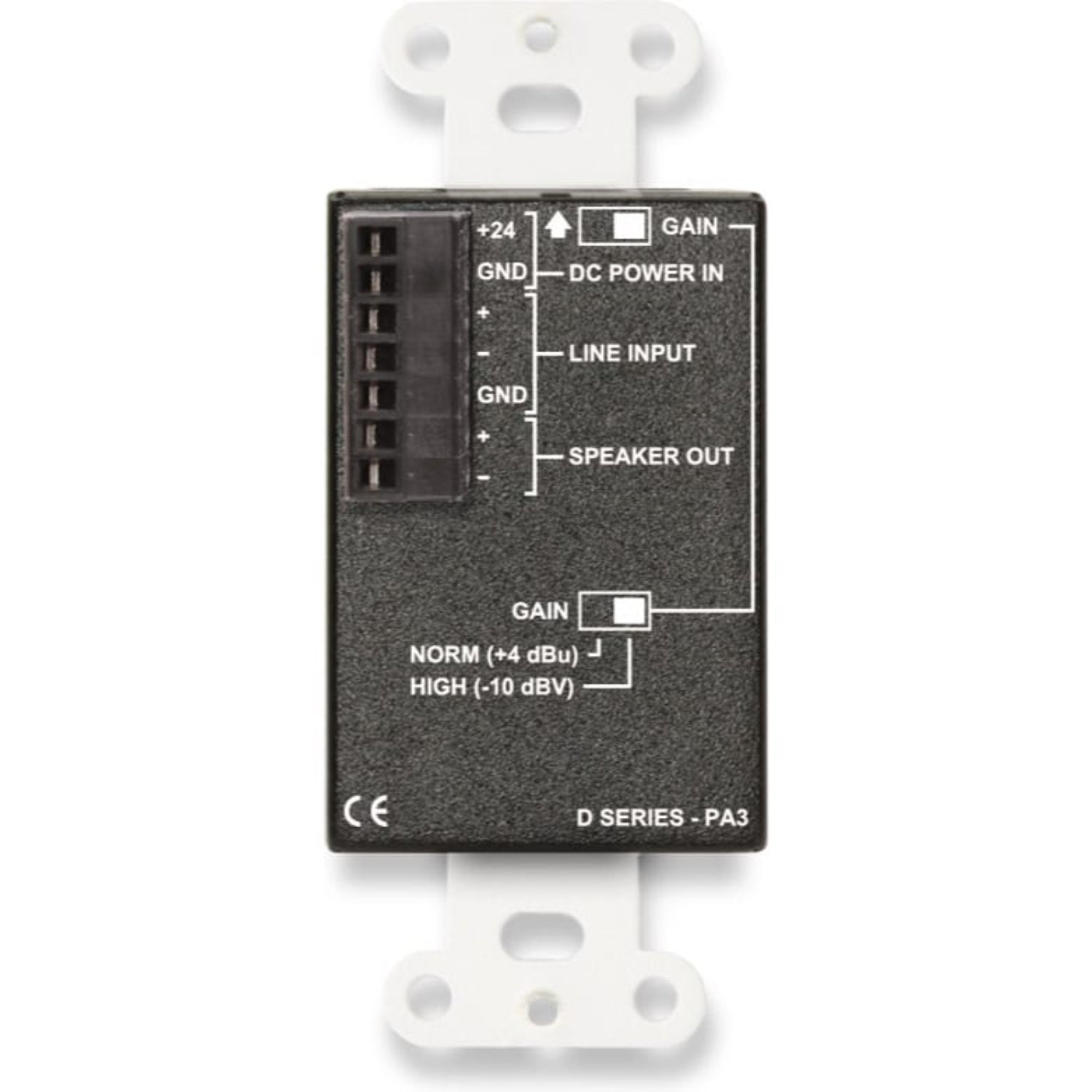 RDL D-PA3 3.5 Watt Audio Amplifier on Decora Plate (White)