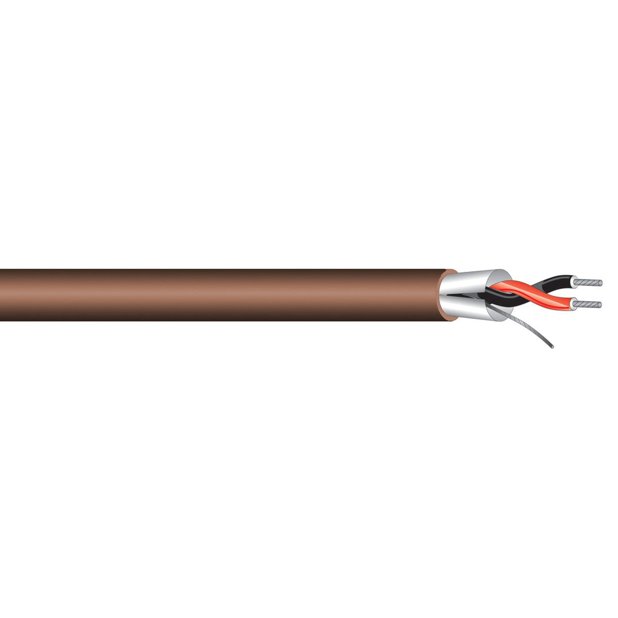 West Penn 454 Miniature 22 AWG 2 Conductor Line Level Audio Cable (Brown, By the Foot)
