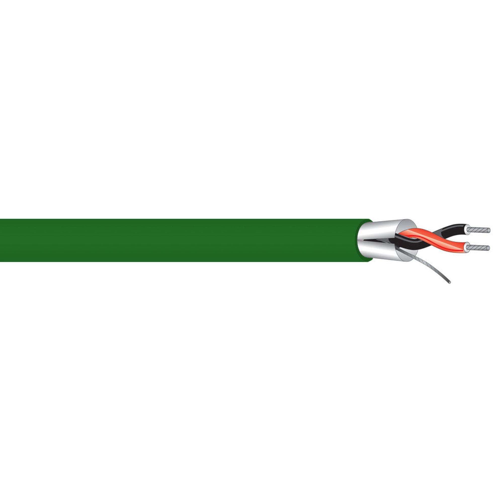 West Penn 454 Miniature 22 AWG 2 Conductor Line Level Audio Cable (Green, 1000' Roll)
