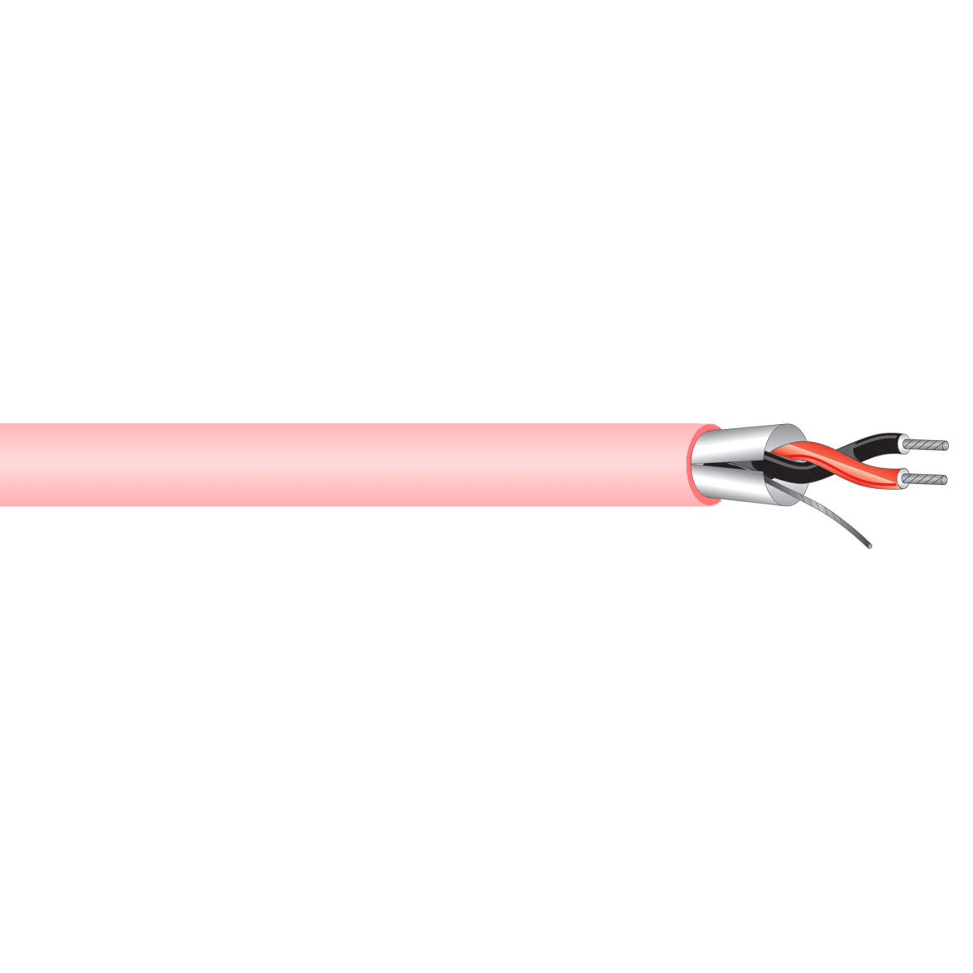 West Penn 454 Miniature 22 AWG 2 Conductor Line Level Audio Cable (Pink, 1000' Roll)