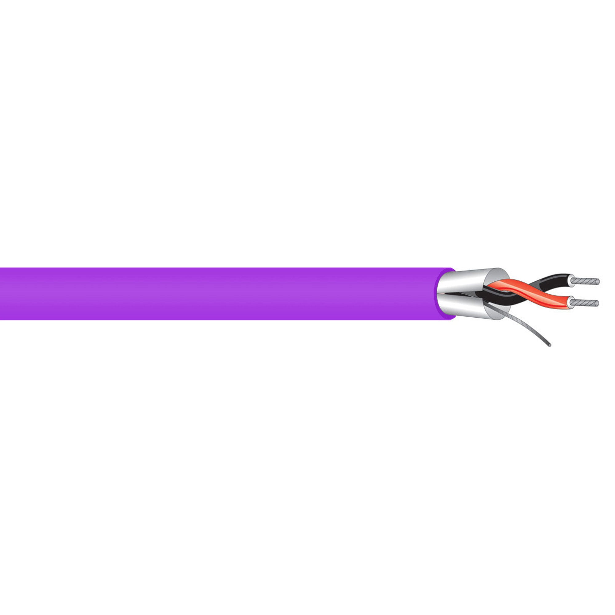 West Penn 454 Miniature 22 AWG 2 Conductor Line Level Audio Cable (Violet, 1000' Roll)