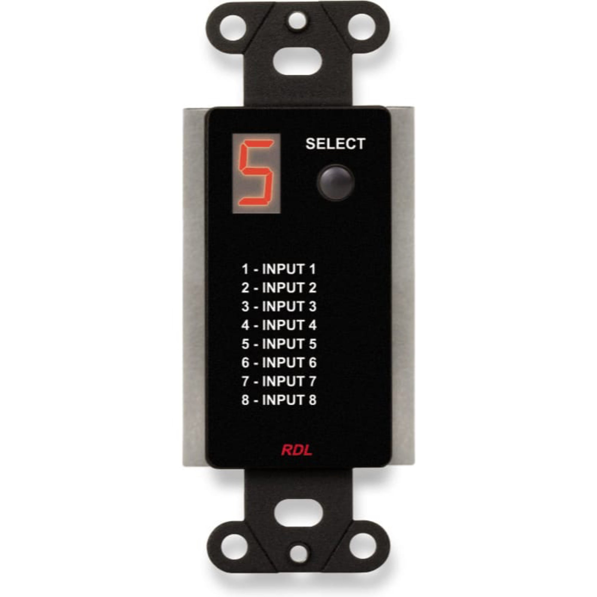 RDL DB-SFRC8L Audio Selector for SourceFlex on Decora Plate (Black)