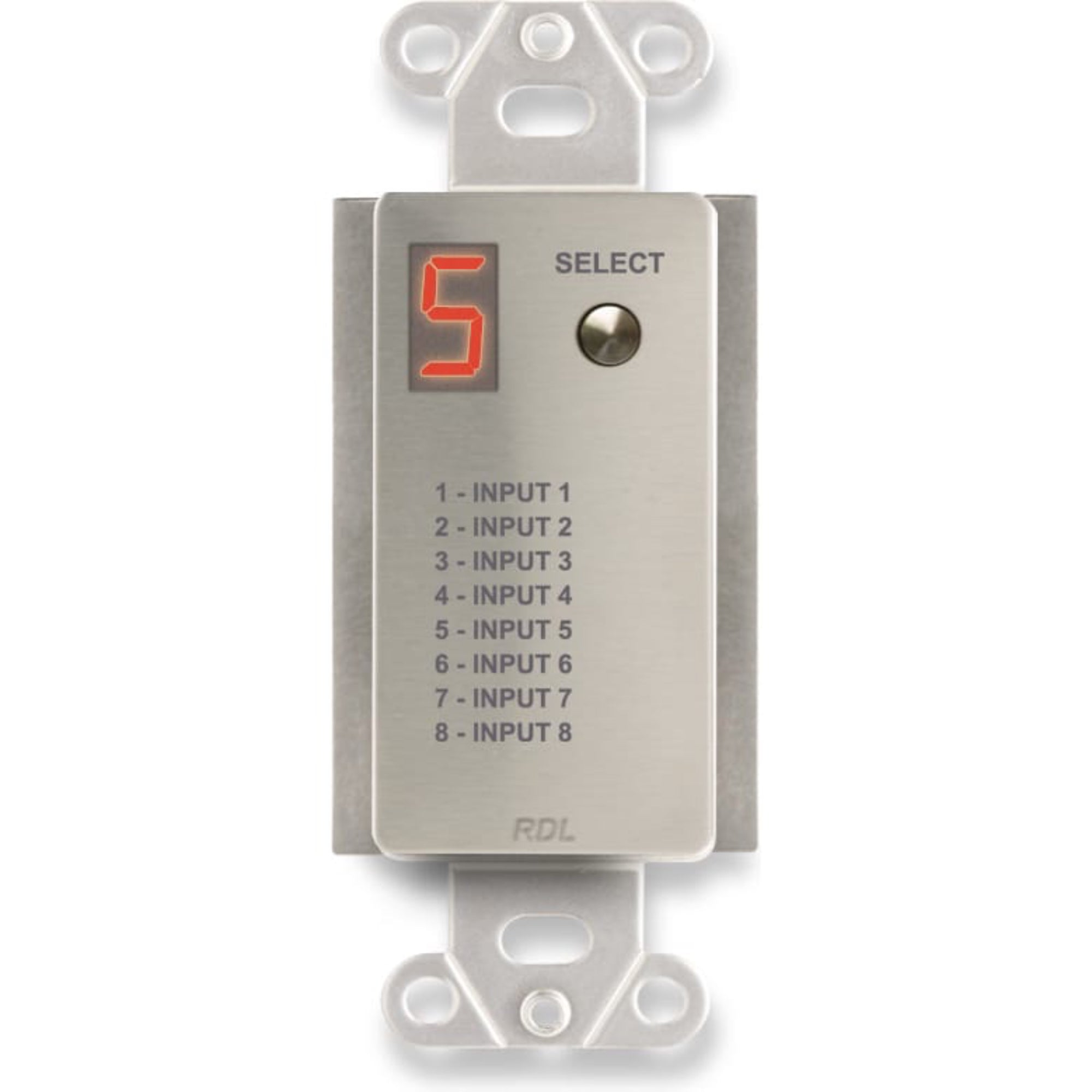 RDL DS-SFRC8L Audio Selector for SourceFlex on Decora Plate (Stainless Steel)