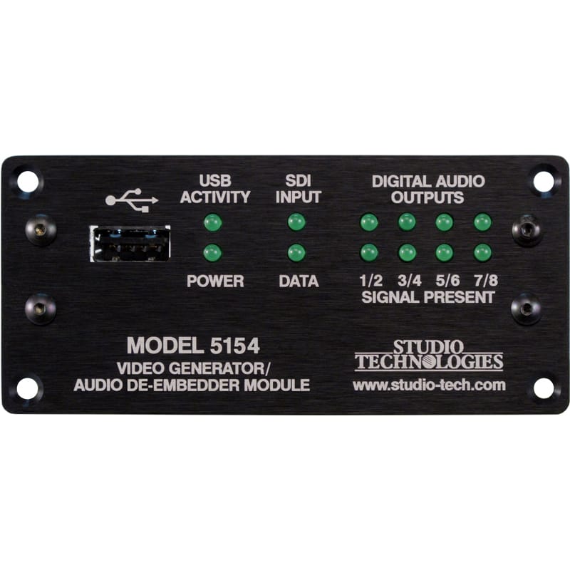 Studio Technologies Model 5154 Video Generator/Audio De-Embedder Module with Optical I/O