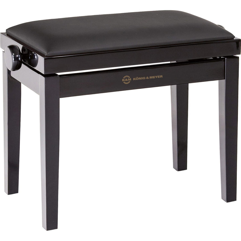 K&M Stands 13701 Piano Bench Wooden-Frame (Black Gloss)