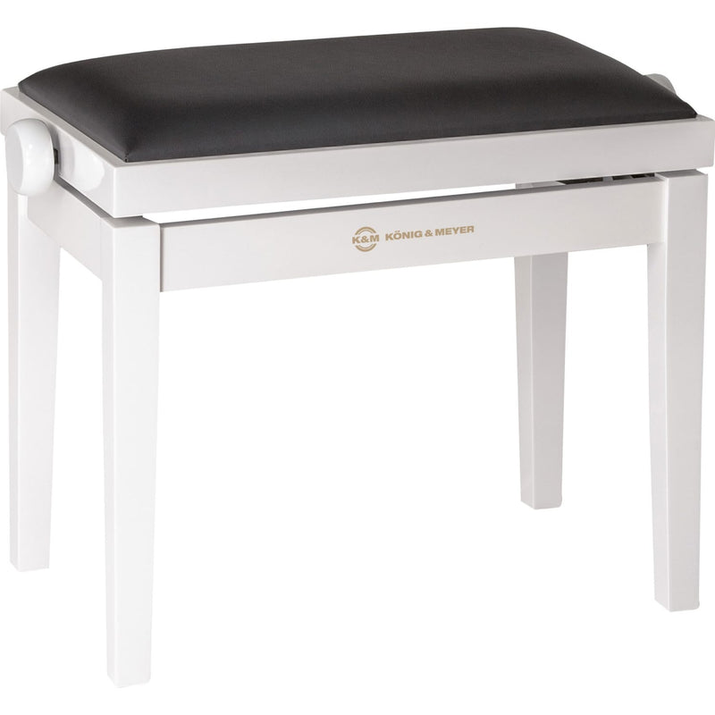 K&M Stands 13711 Piano Bench Wooden-Frame (White Gloss)