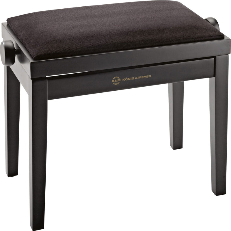K&M Stands 13900 Piano Bench (Black Matte, Black Velvet)