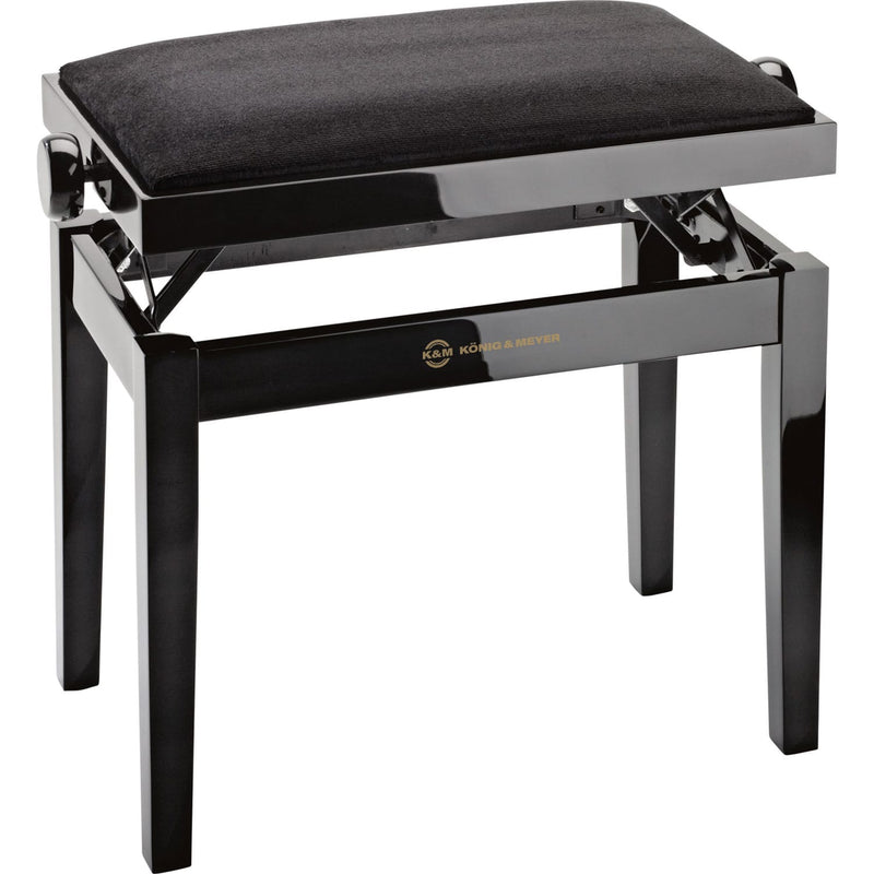K&M Stands 13910 Piano Bench (Black Matte, Black Leatherette)