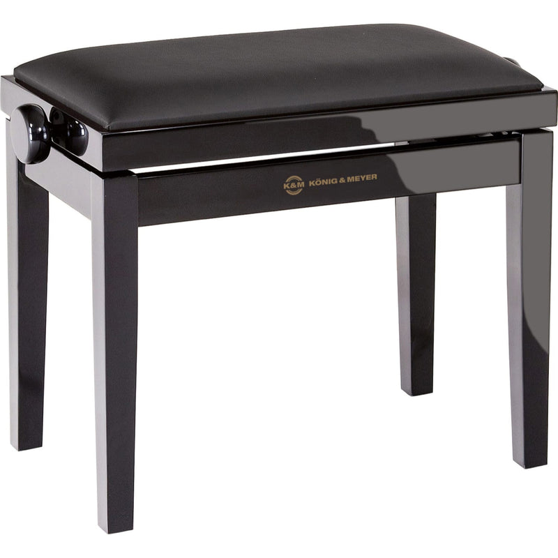 K&M Stands 13911 Piano Bench (Black Glossy, Black Leatherette)