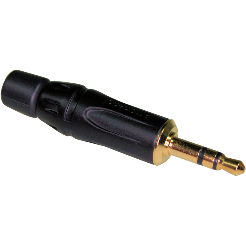 Amphenol KS3PB-AU 3.5mm TRS Stereo Mini Plug Cable Mount Connector (Black/Gold, 10 Pack)