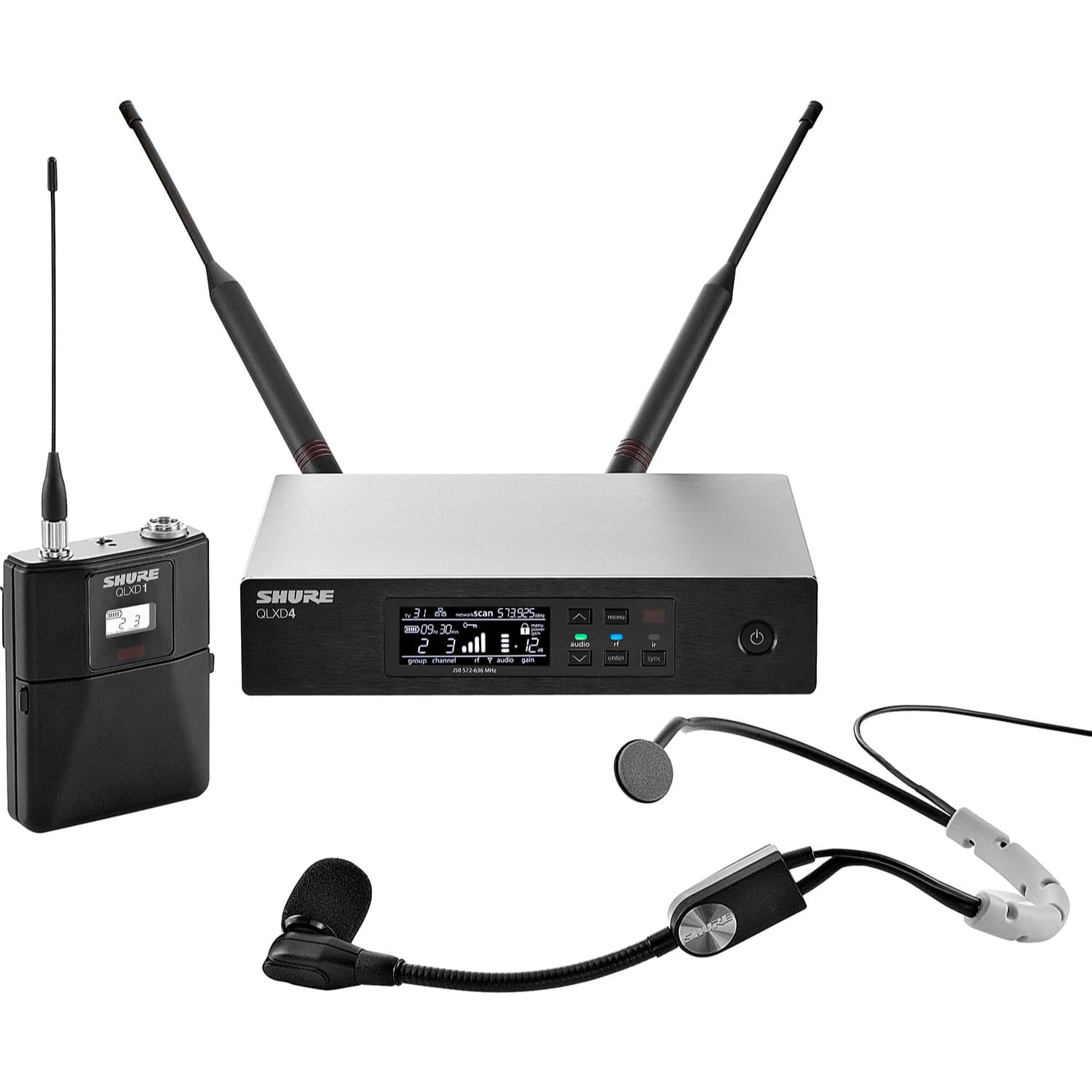 Shure QLXD14/SM35 Digital Wireless Headworn Microphone System (J50A, 572-616 MHz)